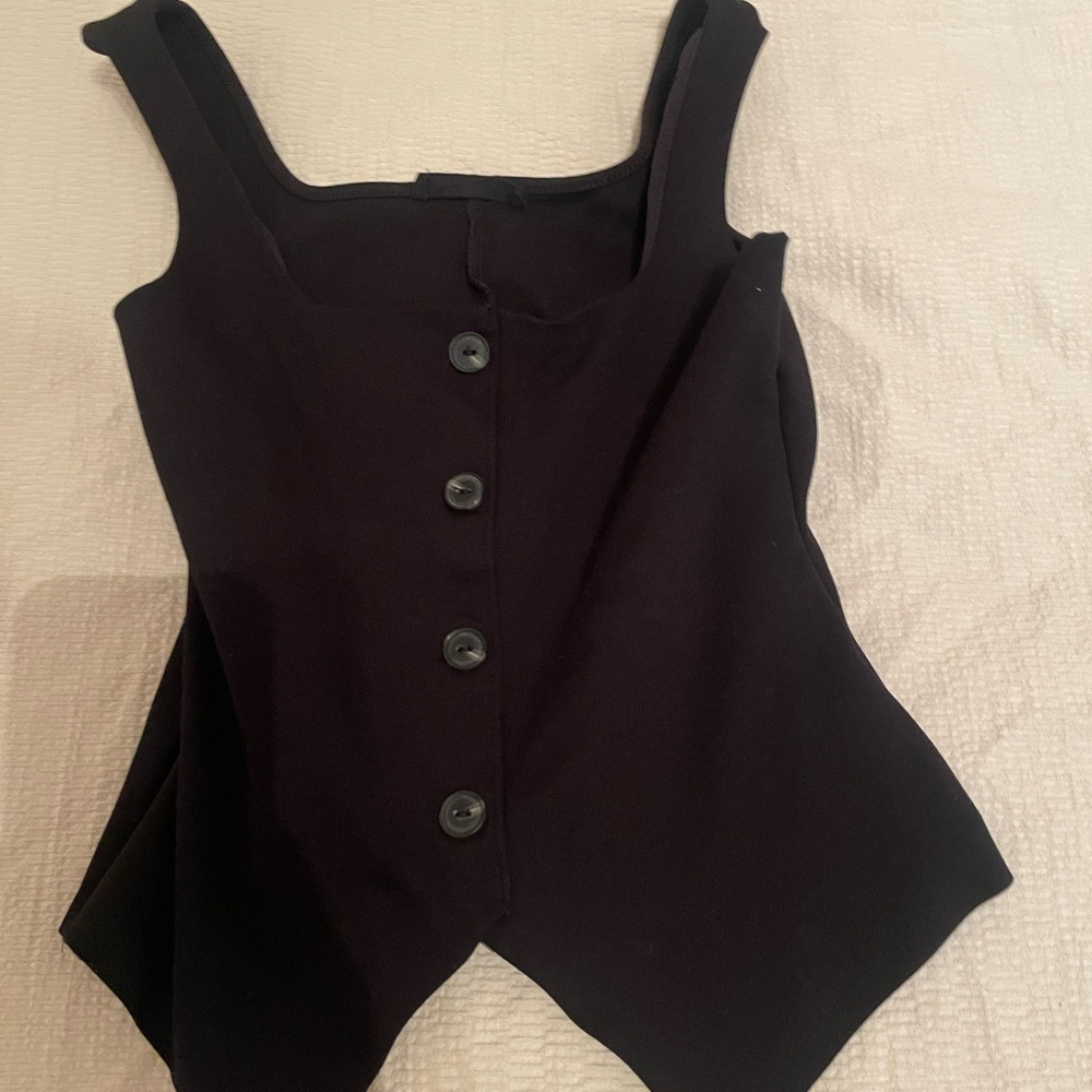 Black Button-Up Women's Top
